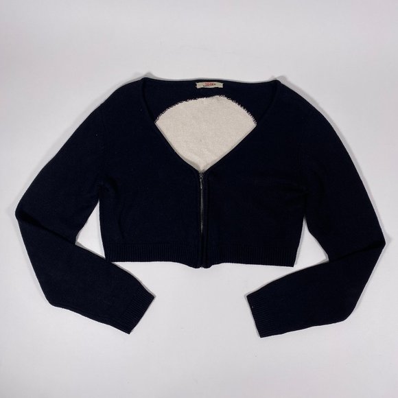 JUNIOR GAULTIER Black Ivory Cropped Cardigan - Picture 1 of 6